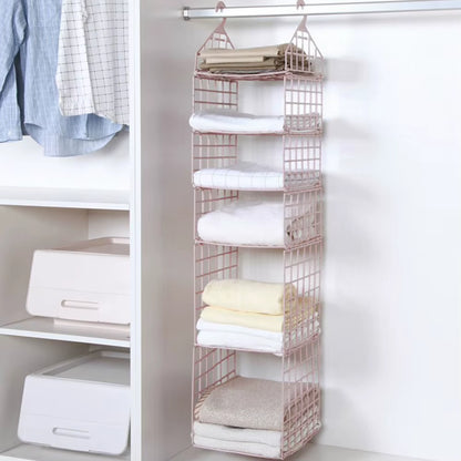 ClosetMax™ Foldable Hanging Organizer – Multi-Tier Space Saver for Pajamas, Coats, Sweaters & More