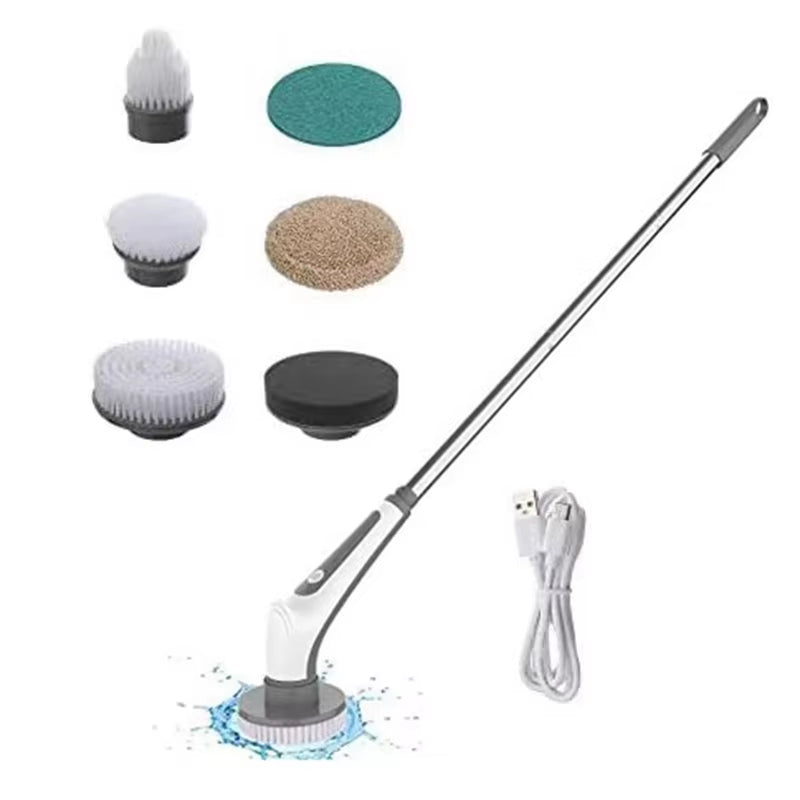 CleanMaster™ 6-in-1 Wireless Electric Scrub Brush – Adjustable Cleaning Tool for Bathroom, Kitchen & Window